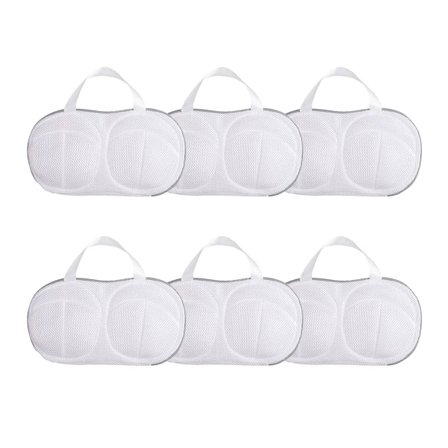 6-pak vasketøjsposer, vasketøjspose til bh'er, vasketøjspose med lynlås, genanvendelig, bruges til undertøj, sokker, (grå)