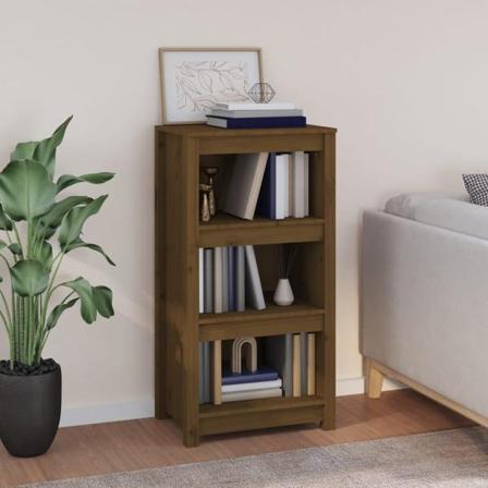 Vidaxl Bokhylla Honungsbrun 50x35x97 Cm Massiv Furu Brun