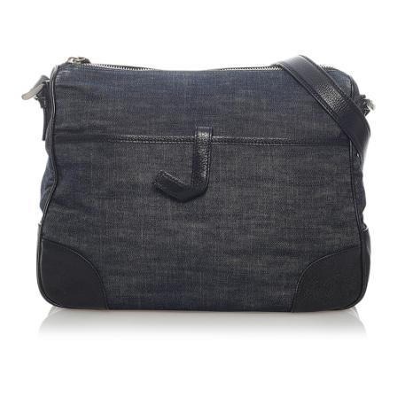 Prada Vintage Pre-owned Denim Crossbody Väska blå, Dam Vintage Väskor, Dam, Storlek: ONE SIZE