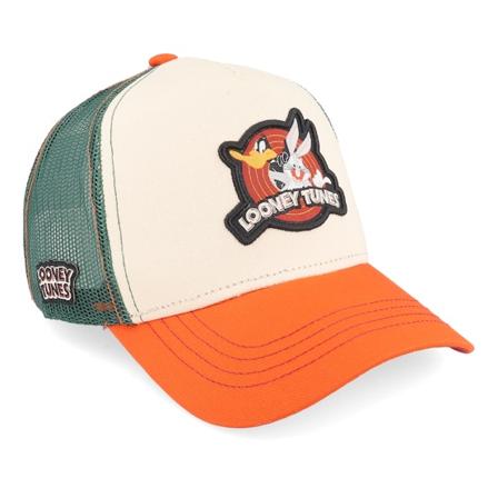 Capslab - Beige trucker Cap - Looney Tunes Beige/Orange/Green Trucker @ Hatstore