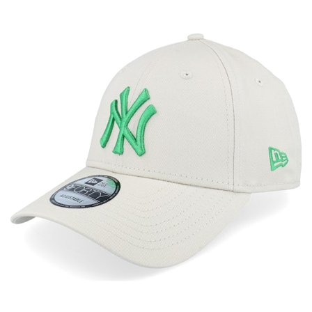 New Era - MLB Grå adjustable Caps - New York Yankees League Essential 9FORTY Stone/Green Adjustable @ Hatstore