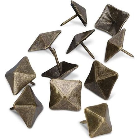50 (19x19x20mm) møbelspiker, dekorative messingspiker, vintage