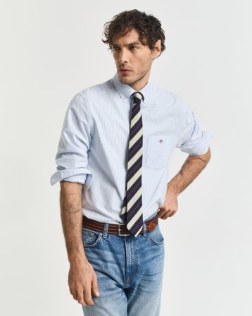 GANT Herren Regular Fit Banker Stripe Classic Oxford-Hemd (M) Blau