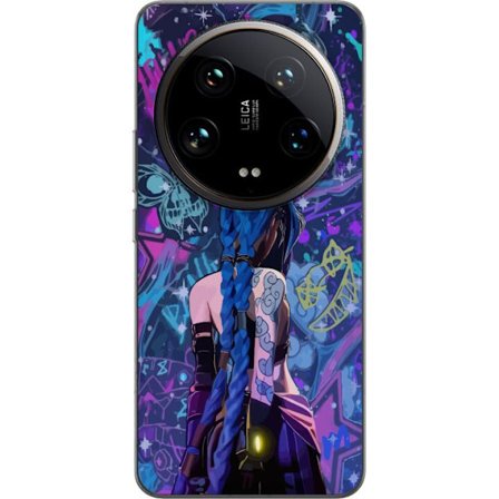 Kompatibel Mobilcover til Xiaomi Xiaomi 14 Ultra Farverig graffitiillustration med en blåhåret karakter i urbant neonstil og kreativt kaos