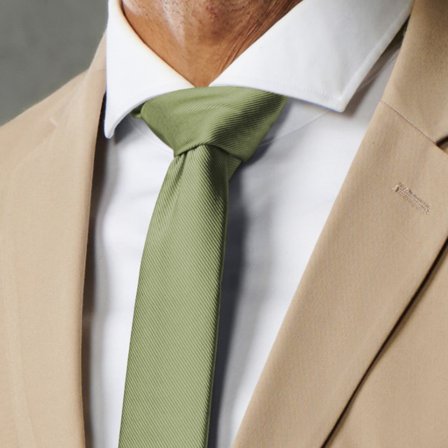 6 cm Lysegrønt Slankt Grosgrain Slips for menn - Ensfargede slips