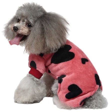 IC Liten hund och kattfleece pyjamas, söt Pet Onesie Pyjamas L