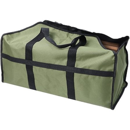 Brændeopbevaringspose med håndtag, brændekurve til indendørs brændeovn, brændelagerpose til pejse