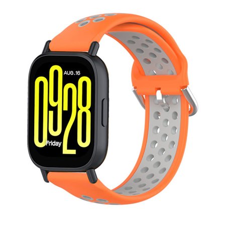 Armband för Xiaomi Redmi Watch 5 Active/watch 5 Lite 22mm Tvåfärgat Andningsbart silikonarmband (orange grå)