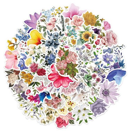 50 høstblomsterklistremerker