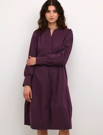 Culture Cuantoinett Rib Dress - Burgundy - XS