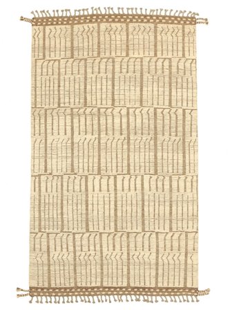 Berber Style Rug Modern Orange/Beige (Wool, Afghanistan)