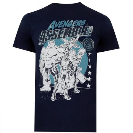 Avengers Assemble Herr Team T-shirt M Marinblå