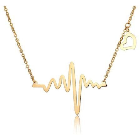 Heartbeat necklace heart electrocardogram pendant