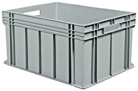 Schoeller Allibert Euroback 6440 Kuljetuslaatikko harmaa, kera tarttumisaukkoja 800x600x415 mm, Autotallin sisustus & säilytys