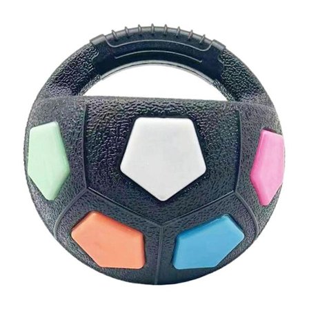 Hundleksak med Handtag Pipig Interaktiv Apporteringsboll Gummi Fotboll Lugnande Boll Flytande Vatten[D]