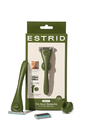 Estrid The Face Razor Starter Kit Hårborttagning Herr Grön 1 PCS