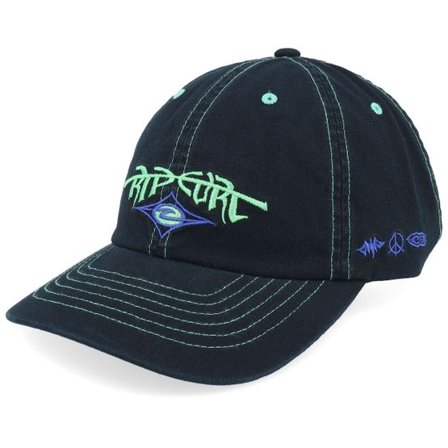 Rip Curl - Svart unconstructed Keps - Raw Energy Art Cap Black Dad Cap @ Hatstore