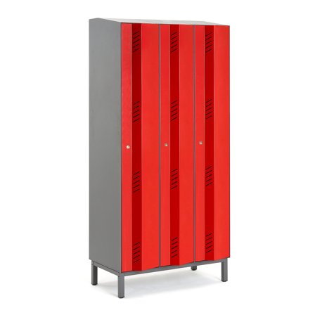 Kleiderspind CREATE ENERGY mit Beingestell, 3 Module, 1895 x 900 x 500 mm, rot