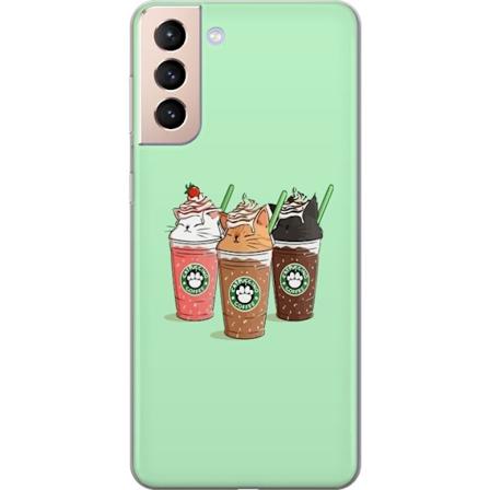 Samsung Galaxy S21 Gjennomsiktig deksel Catpuccino