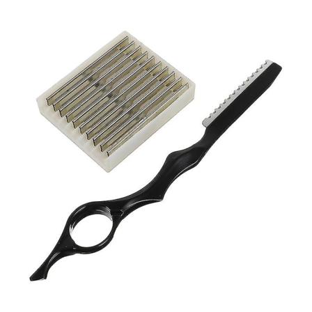 1 set professionella frisörknivar tillbehör barberarverktyg med 10 st blad