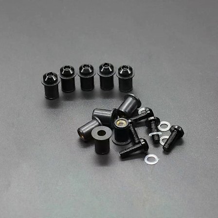 10 stk. 5 mm vindskærmsbolt skruesæt til Yamaha YZF R1 R6 R3 R25 XJ6 FJR1300 XT600 TDM 850 900 Tmax Nmax Xmax 125 155