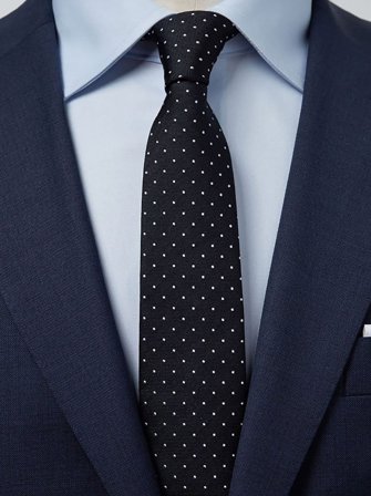 John Henric Men's Schwarzer Gepunktete Krawatte Size 6,5
