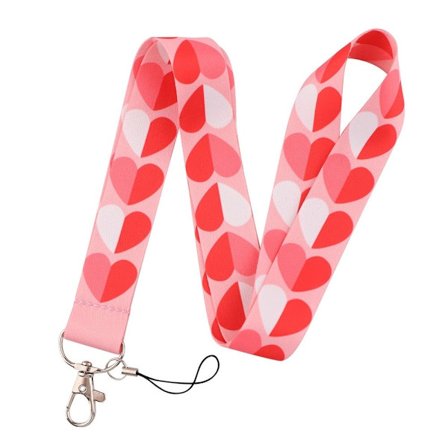 Universal nyckelband för telefon med hjärtformat mönster - Röd Och Röd