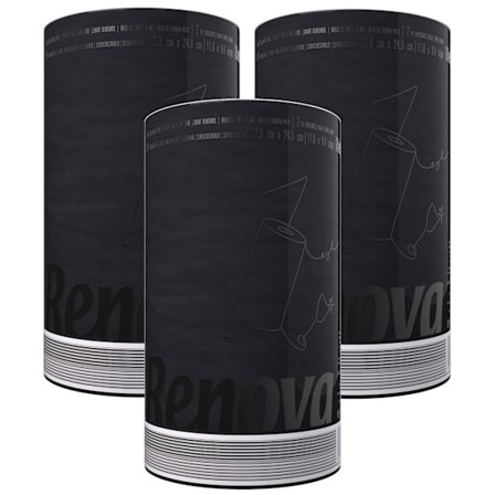 Svart Papirhåndkle Renova 27.4 m 2-Lags 120 Ark 3 Ruller