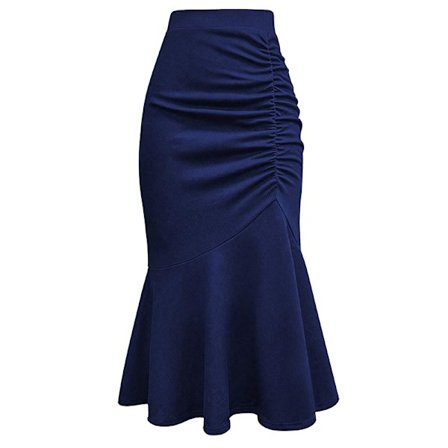 Høytaljet peplum midi blyant skjørt for kvinner