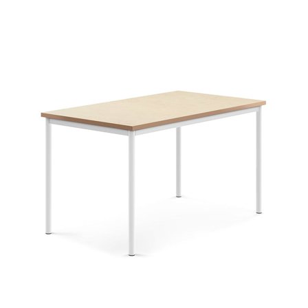 Desk SONITUS, 1400x800x760 mm, beige linoleum, white