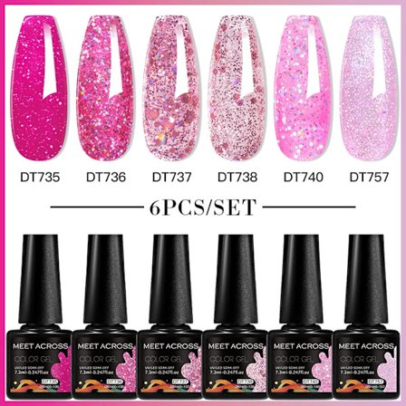 6st Nagellack Gel Set DIY Nagelkonst Semi Permanent UV LED Gel Kit För Naglar Dekoration Manikyr Blötläggning Målning Vernis Design