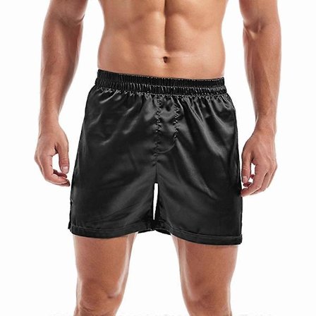 Herre Casual Undertøj Soveshorts Satin Boksershorts Silke Glatte Pyjamasshorts Mand Ensfarvet Hjemme Sovetøj Yoga Sports Underbukser