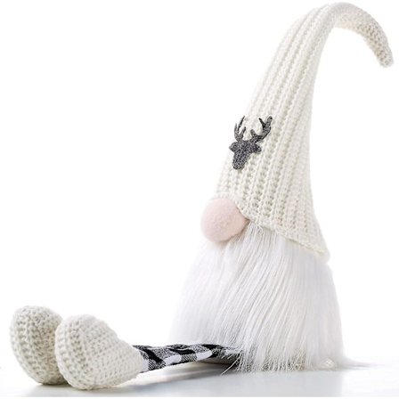 Tomte Juldekorationer, Plysch Rutig Tomte Med Långa Hängande Ben, Julfylld Dockpresent Till Barn & Kvinnor 16 Tum