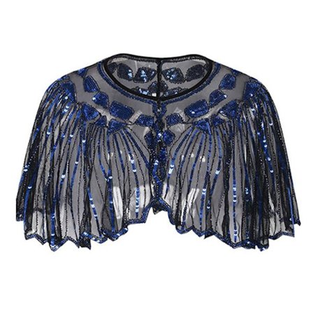 Naisten 1920-luvun huivi, jossa on helmikirjailtu paljettiviitta