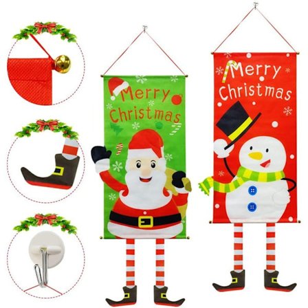 Festlig Dörrdekor med 2 God Jul-banderoller