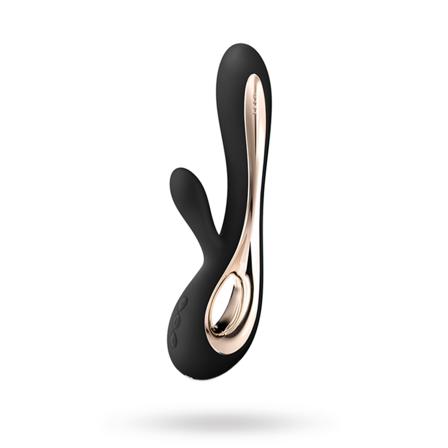 Soraya 2 Black - Genopladelig Dobbelvibrator - Vuxen.se - Air pressure stimulator, klitoris vibratorer, dildoer, lystkugler, magic wand & æg.