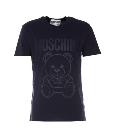 Moschino, T-Shirts Blauw, Heren, Maat:S,Bedrukt
