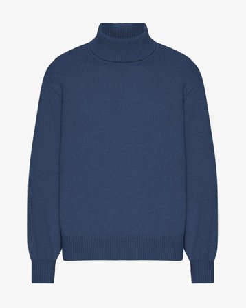 Merino Wool Turtleneck - Petrol Blue - Male - M - Sustainable material - Ethical production