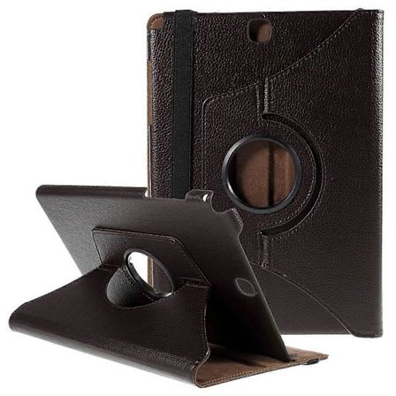 För Samsung Galaxy Tab A 9.7 T550 T555 Lychee Litchi Läderfodral med Roterande Ställ [D]