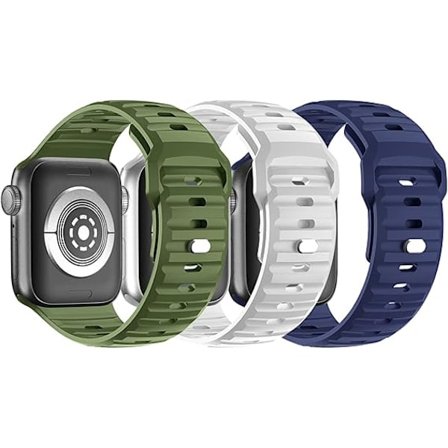 Sportband Kompatibel med Apple Watch Ultra Armband 49mm, Mjukt Silikonarmband för iWatch Ultra 2 Serie 9 8 7 6 5 SE 4 3 2 1