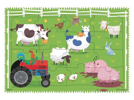 KÄRNAN Rampussel Bondgårdsdjur i trä 16 bitar - Lyreco - Skola och förskola - Lekmaterial - Pussel - Rampussel