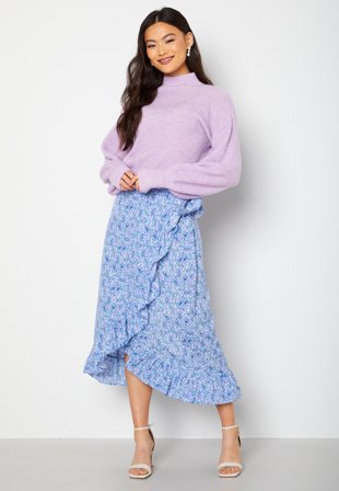 VERO MODA Henna Wrap Skirt Birch AOP:Blue Hollo Klær