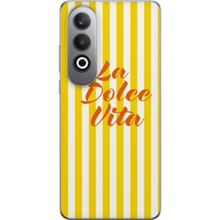Kompatibelt Mobilskal till OnePlus OnePlus Nord CE4 La Dolce Vita poster gula-vita ränder italiensk text retro design citat mönster italienskt stilt