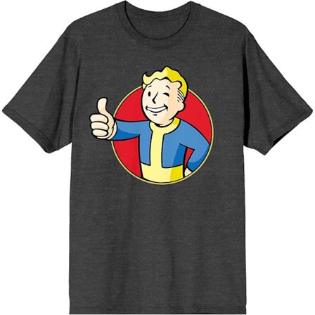 Fallout Vault Boy Peukku Ylös Hiilenharmaa Lyhythihainen T-paita - 3x-large