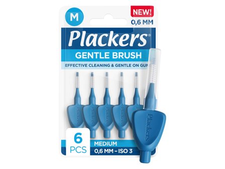 Plackers Gentle Brush Mellomromsbørste Medium, 0,6 mm, 6 stk.