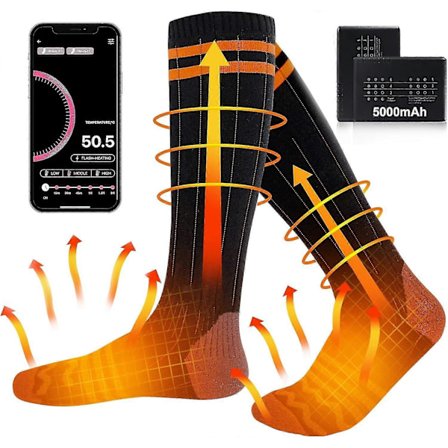 App-styrda Värmestrumpor - 5000mah Batteridrivna Fotvärmare För Utomhusbruk