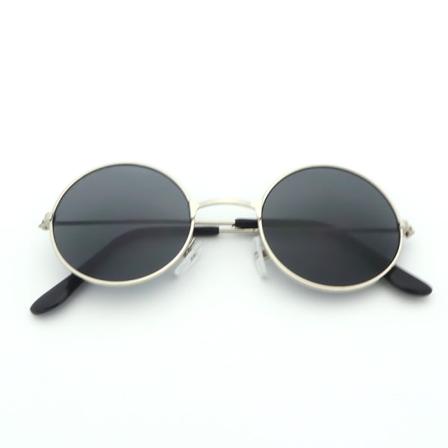 Betterlifefg - Steampunk Solbriller Retro Retro Herr Runde Cyberpunk Briller for Damer med Sølvramme Svarte Linser