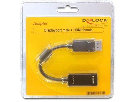 Delock Adapter Displayport male > HDMI female - video adapter - DisplayPort / HDMI - 12.5 cm