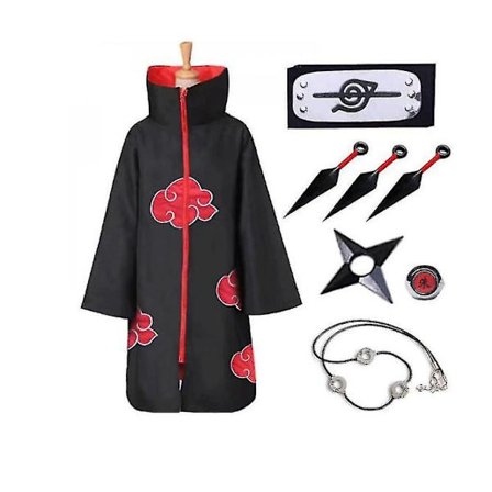 Akatsuki cape anime robe halloween cosplay lång cape set om 11
