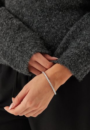 BY JOLIMA Elastic Tennis Bracelet Crystal Asusteet